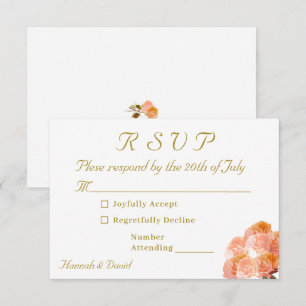 Catholic Terracotta Rose Wedding RSVP Card