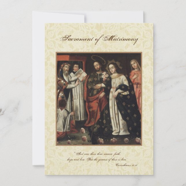Catholic Traditional Bridal Wedding Invitation (Front)