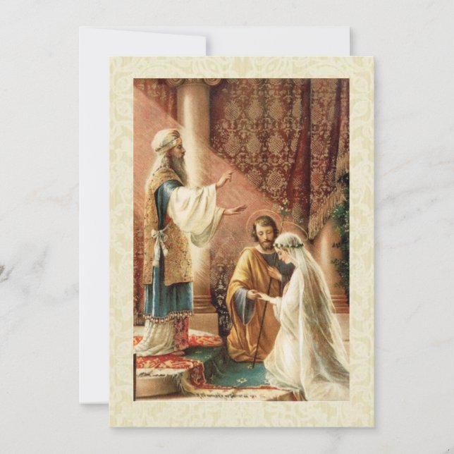 Catholic Traditional Bridal Wedding Invitation (Front)