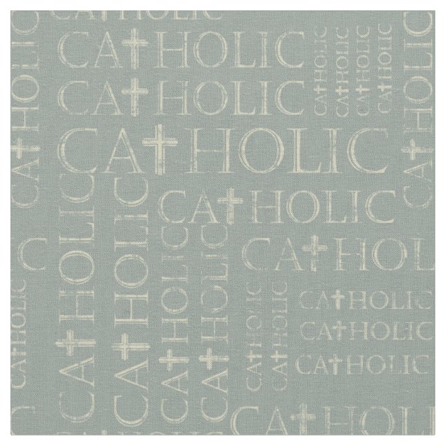 catholic typography fabric (Close Up)