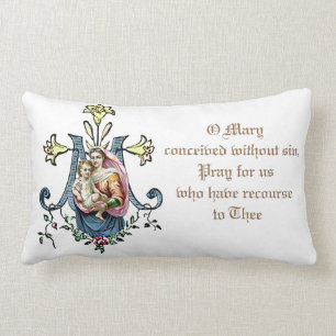 Catholic Virgin Mary Baby Jesus Religious Catholic Lumbar Cushion