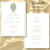 Catholic Virgin Mary Blue Flowers Wedding
