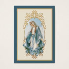 Catholic Virgin Mary Floral Funeral Prayer Card