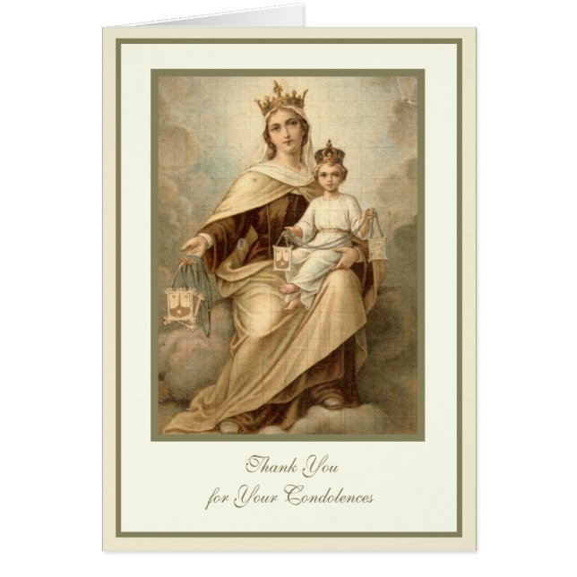 Catholic VIRGIN MARY  Funeral Condolence (Front)