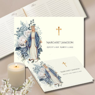Catholic Virgin Mary Funeral Memorial Guest Book