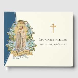 Catholic Virgin Mary Funeral Memorial Guest Book