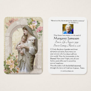 Catholic Virgin Mary Funeral Prayer Memorial Card