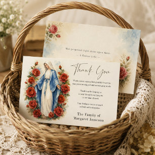 Catholic Virgin Mary Funeral Sympathy Thank You Card