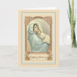 Catholic Virgin Mary Jesus Birthday Card<br><div class="desc">This is a lovely Christian image of the Blessed Virgin Mother Mary holding the Baby Jesus in her arms.  All text and fonts may be modified.</div>