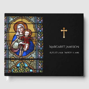 Catholic Virgin Mary Jesus Funeral Memorial Guest Book