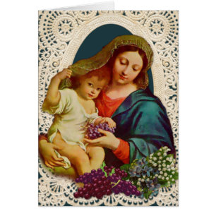 Catholic Virgin Mary Jesus Religious Lace