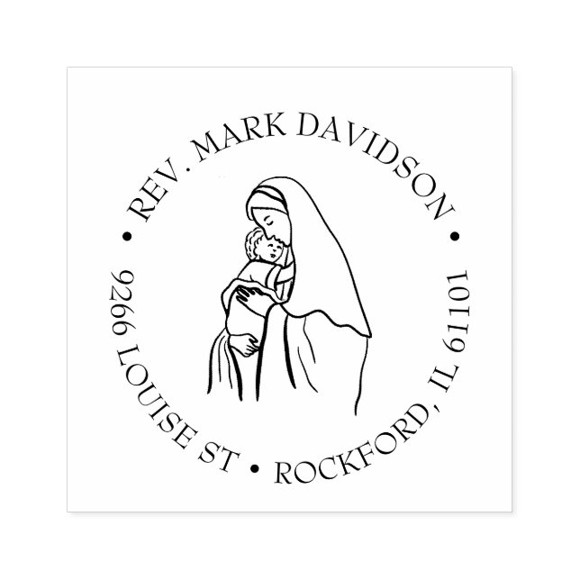 Catholic Virgin Mary Jesus  Religious Rubber Stamp (Imprint)