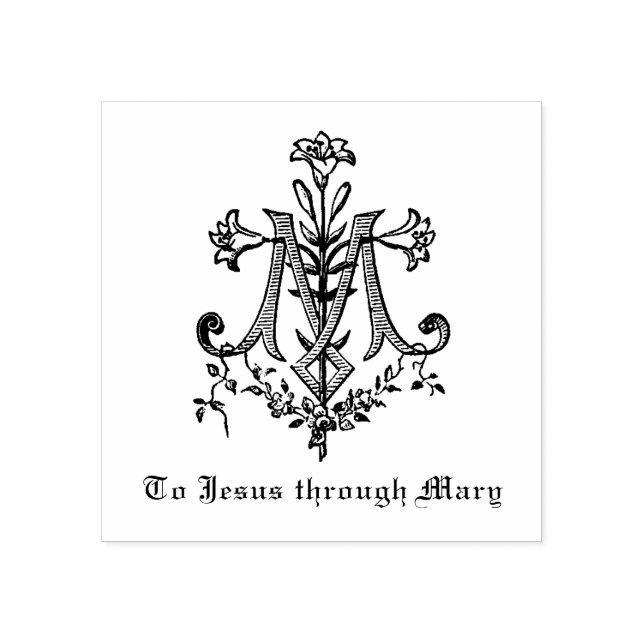 Catholic Virgin Mary Marian Symbol Rubber Stamp (Imprint)