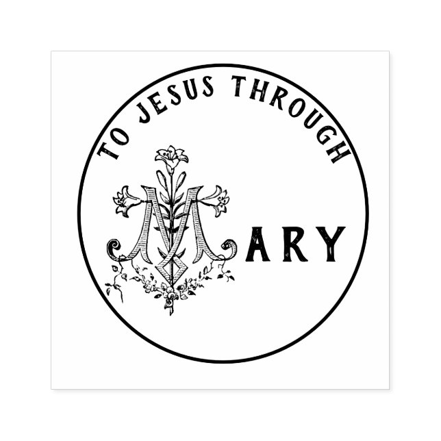 Catholic Virgin Mary Marian Symbol Rubber Stamp (Imprint)