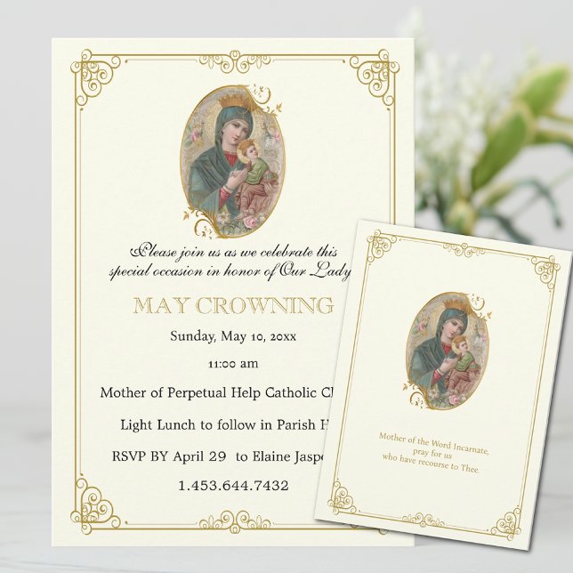 Catholic Virgin Mary May Crowning Religious Event Invitation (Creator Uploaded)