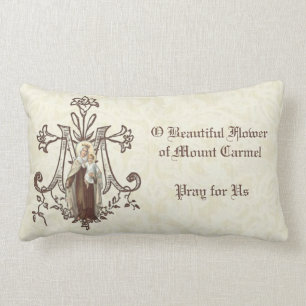 Catholic Virgin Mary Mount Carmel Jesus Scapular Lumbar Cushion