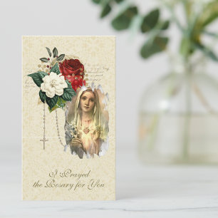 Catholic Virgin Mary Prayed the Rosary Card