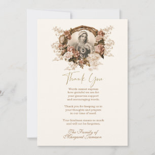 Catholic Virgin Mary Religious Condolence Thank Y You Card