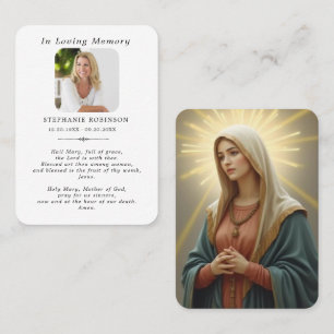 Catholic Virgin Mary Religious Funeral Prayer Card