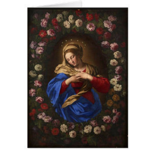 Catholic Virgin Mary Religious Garland Roses