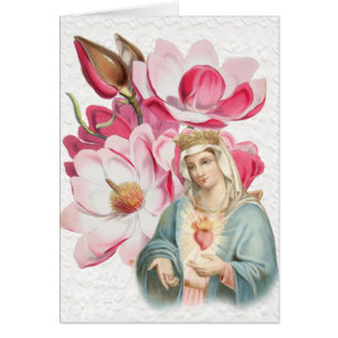 Catholic Virgin Mary Religious Roses Lace