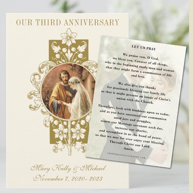 CATHOLIC WEDDING ANNIVERSARY PRAYER W/PHOTO THANK YOU CARD (Creator Uploaded)