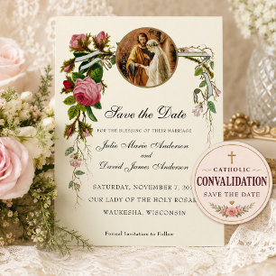 Catholic Wedding Betrothal Mary Joseph Save The Date