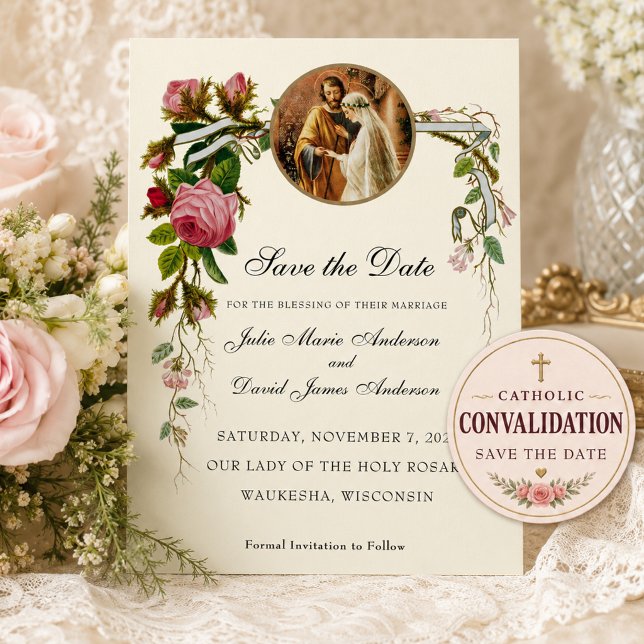 Catholic Wedding Betrothal Mary Joseph  Save The Date (Creator Uploaded)