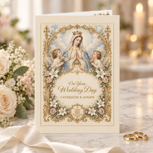 Catholic Wedding Card Virgin Mary & Angels