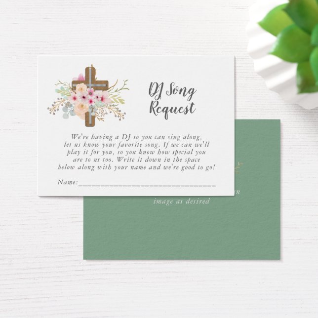 Catholic Wedding DJ Song Request - Floral Cross (Desk)
