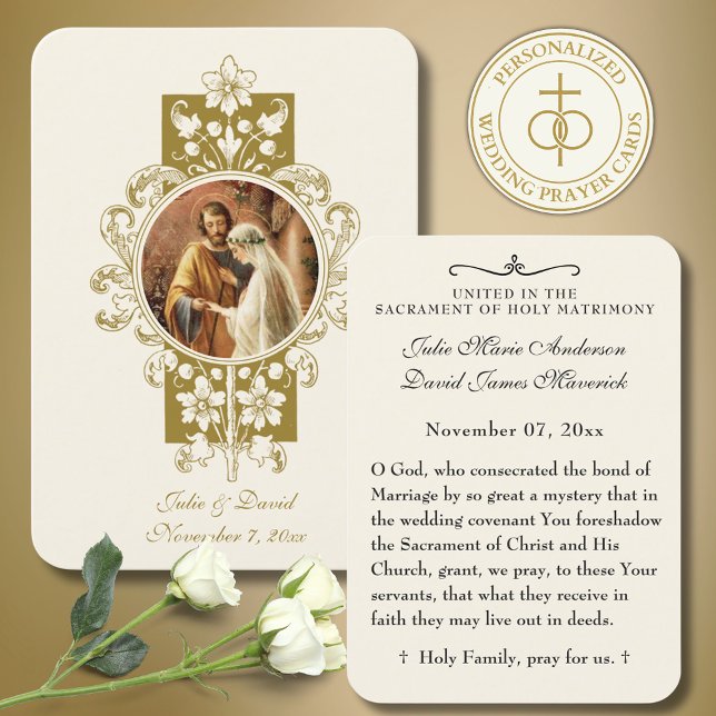 Catholic Wedding Elegant Favour Holy Card (Creator Uploaded)