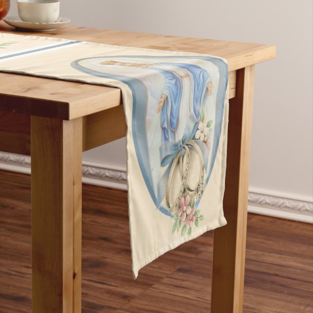 Catholic Wedding Engagement Virgin Mary Short Table Runner (In Situ)
