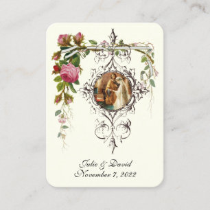 Catholic Wedding Favour Elegant Roses Business Card