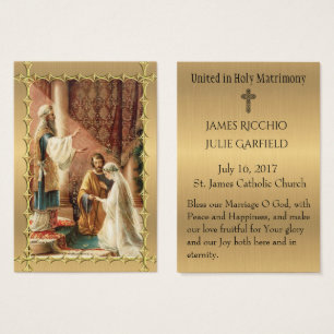 Catholic Wedding Favour Holy Card Bride Groom