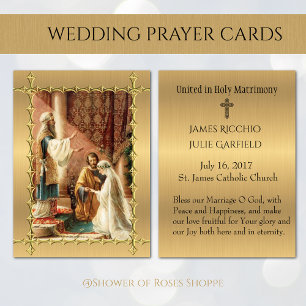 Catholic Wedding Favour Holy Card Bride Groom