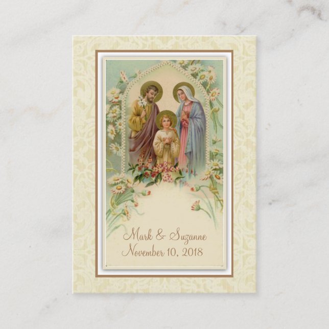 Catholic Wedding Favour Holy Family Holy Card (Front)