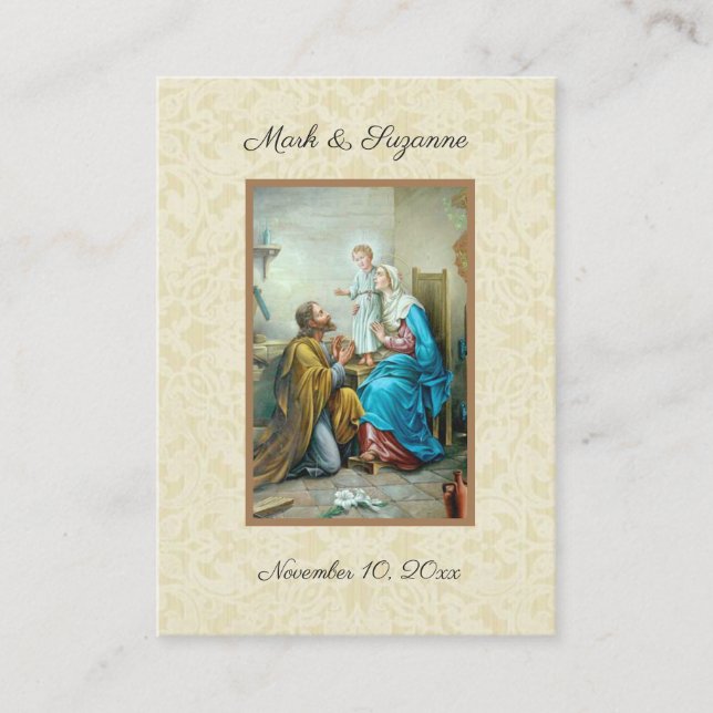 Catholic Wedding Favour Holy Family Holy Card (Front)