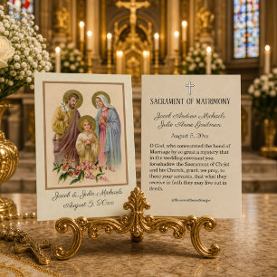 Catholic Wedding Favour Holy Family Holy Card
