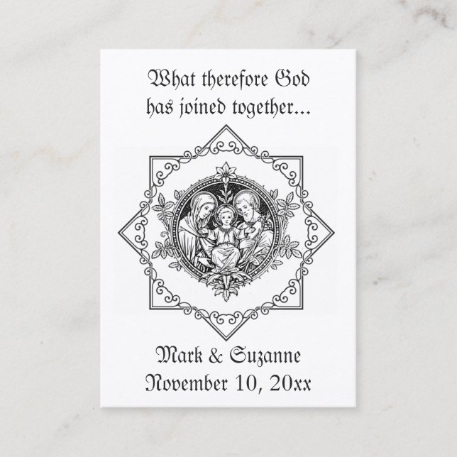 Catholic Wedding Favour Holy Family Holy Card (Front)