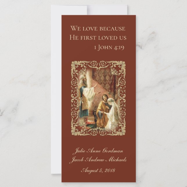 Catholic Wedding Favour Scripture Bride Groom (Front)