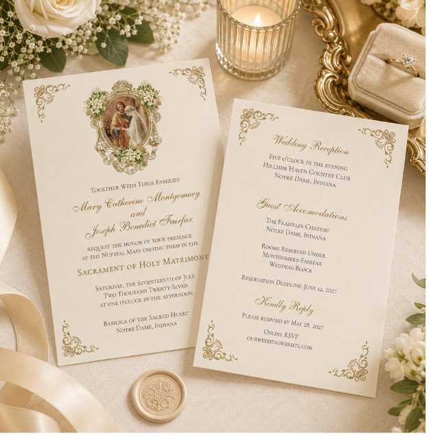 Catholic Wedding Heirloom Nuptial Mass  Invitation (Creator Uploaded)