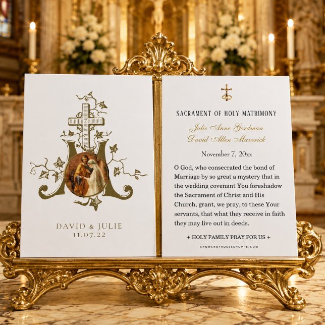 Catholic Wedding Holy Card Marian Cross (Creator Uploaded)