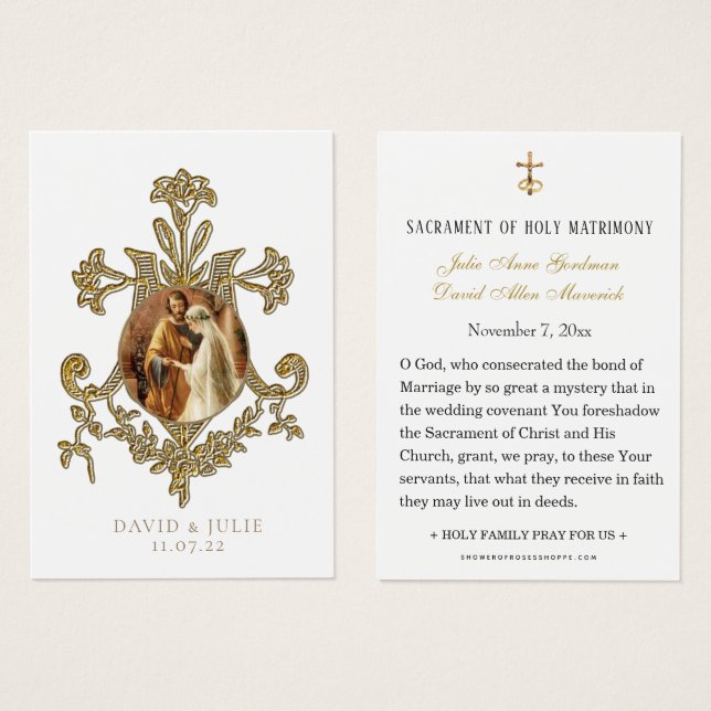Catholic Wedding Holy Card Traditional (Front & Back)
