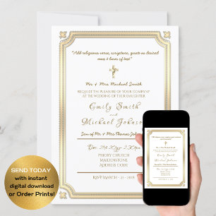 Catholic Wedding Invitation - Formal - With Verse
