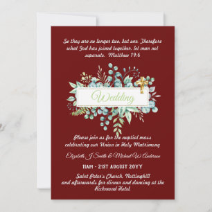 Catholic Wedding Invitations Botanical Greenery