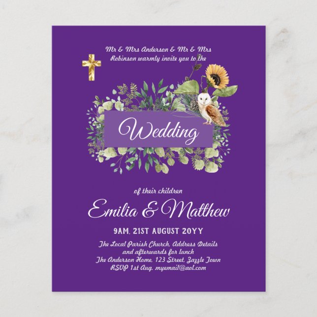 Catholic Wedding Invitations Floral Elegant Modern Flyer (Front)