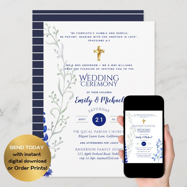 Catholic Wedding Invitations - Parents Names Verse (Creator Uploaded)
