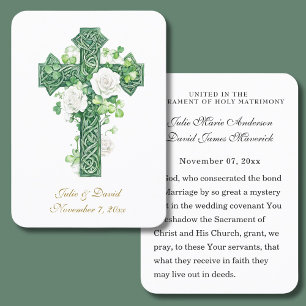 Catholic Wedding Irish Cross Favour Holy Card