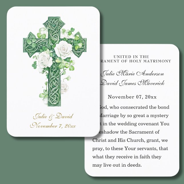 Catholic Wedding Irish Cross Favour Holy Card (Creator Uploaded)