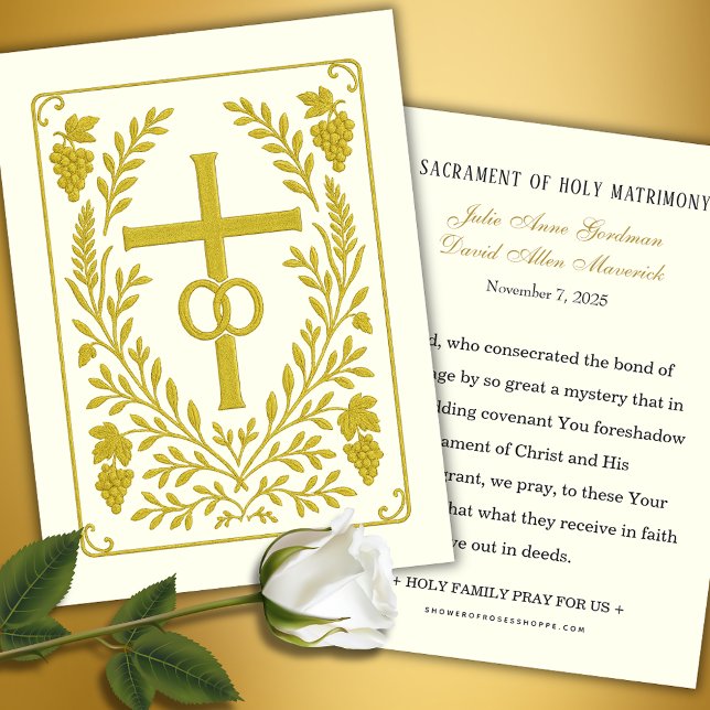 Catholic Wedding Keepsake | Gold Cross (Creator Uploaded)